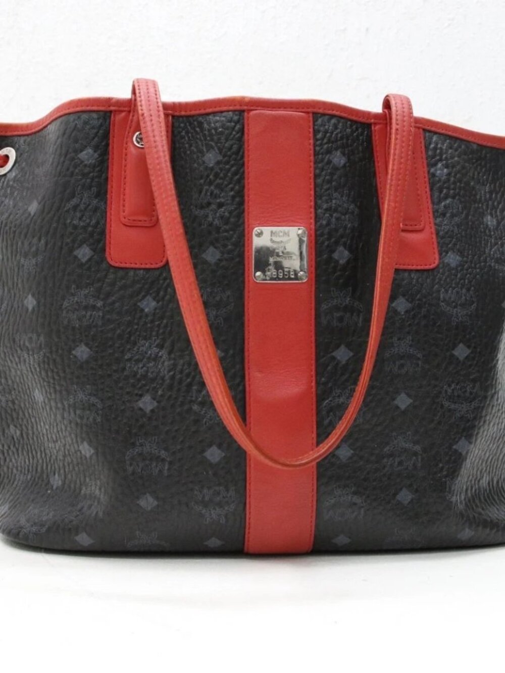 MCM Medium Liz Reversible Visetos Tote Black & Red